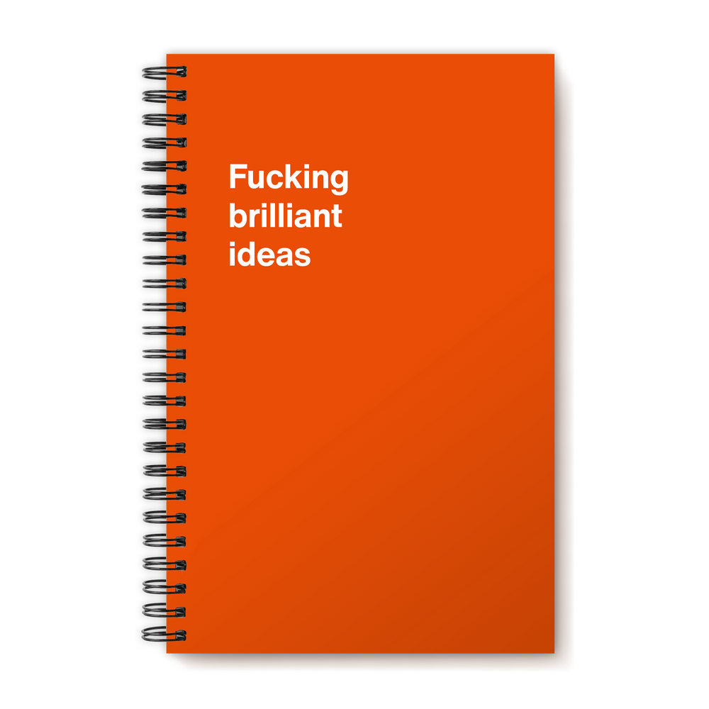 A funny notebook from WTF Notebooks® entitled 