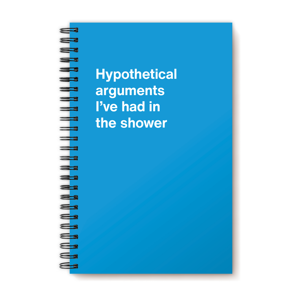 Hypothetical arguments I've had in the shower | WTF Notebooks