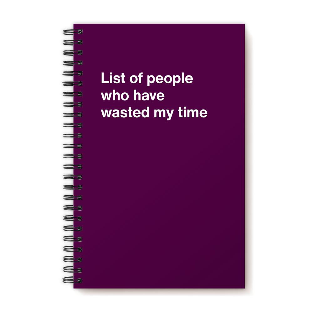 A funny notebook from WTF Notebooks® entitled 
