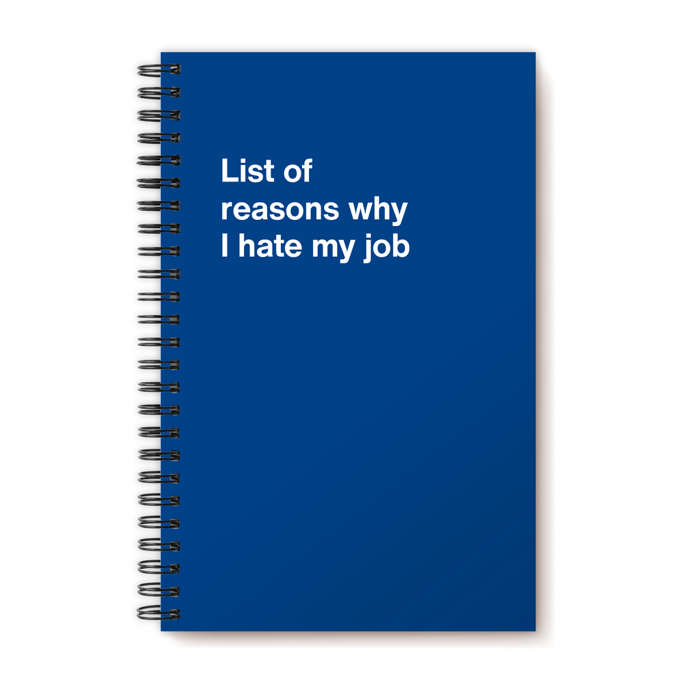 A funny notebook from WTF Notebooks® entitled 