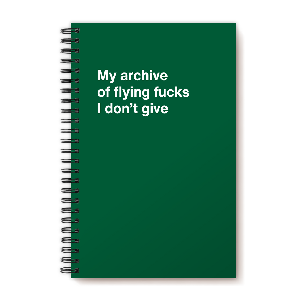 A funny notebook from WTF Notebooks® entitled 