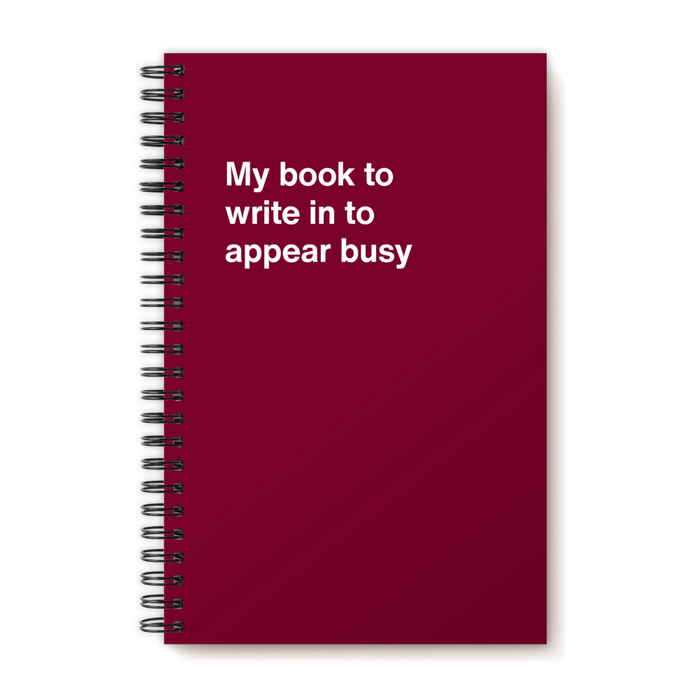 A funny notebook from WTF Notebooks® entitled 