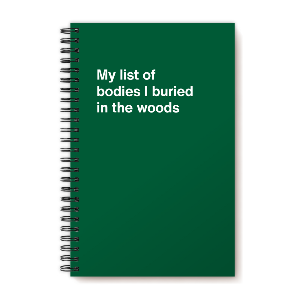 A funny notebook from WTF Notebooks® entitled 
