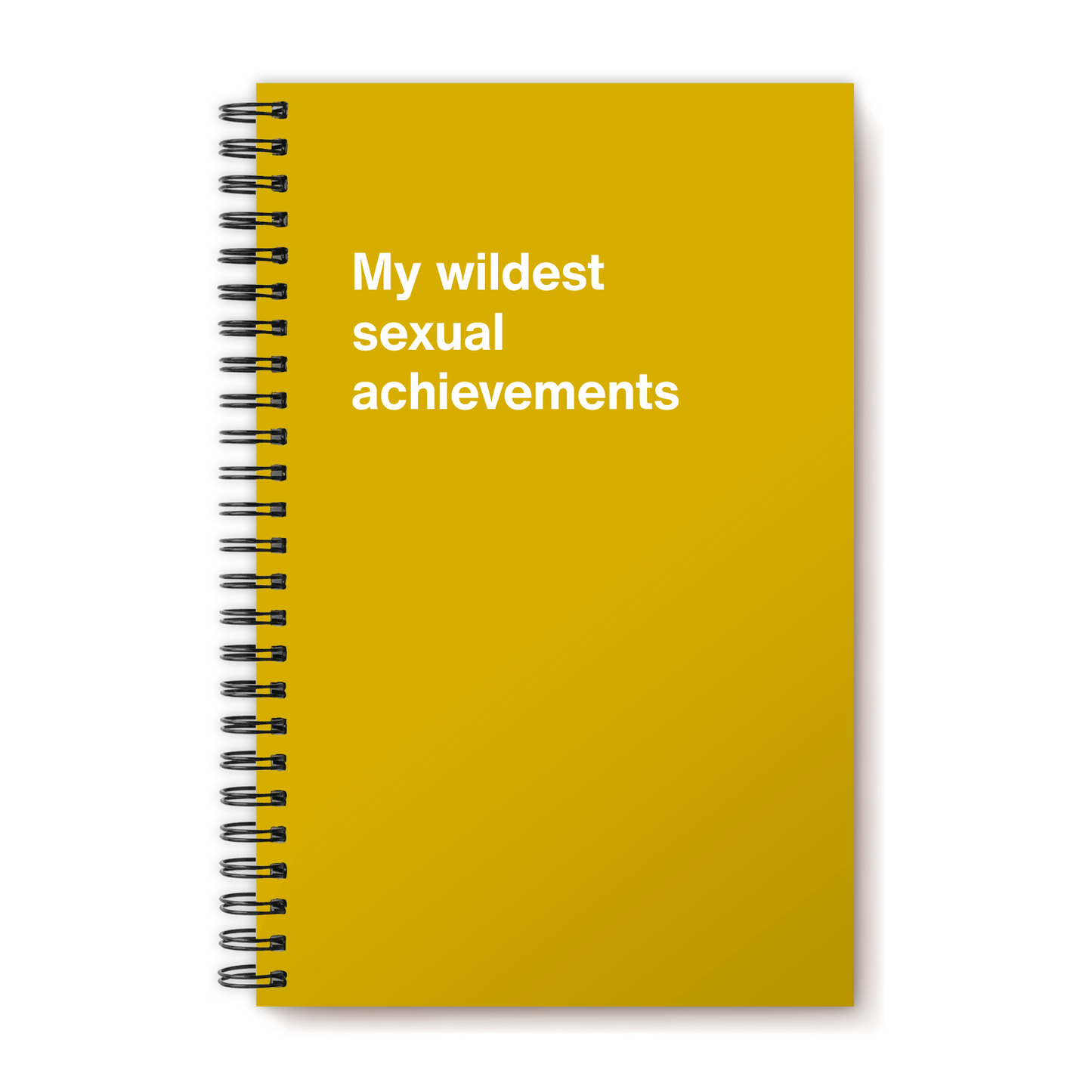 A funny notebook from WTF Notebooks® entitled "My wildest sexual achievements"