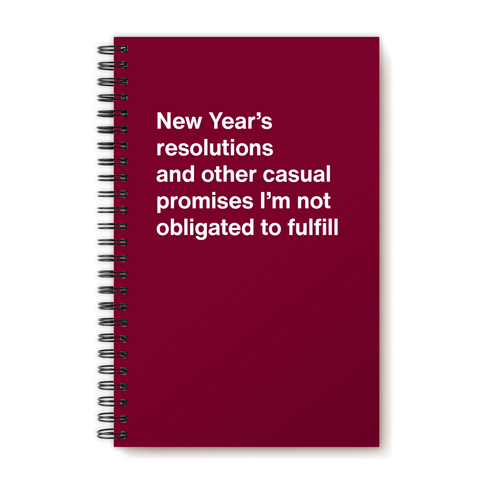 
                  
                    New Year’s resolutions and other casual promises I’m not obligated to fulfill | WTF Notebooks
                  
                