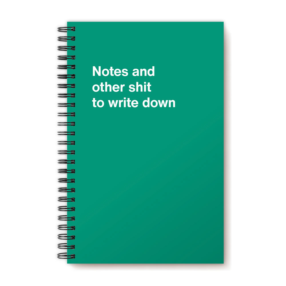 A funny notebook from WTF Notebooks® entitled 