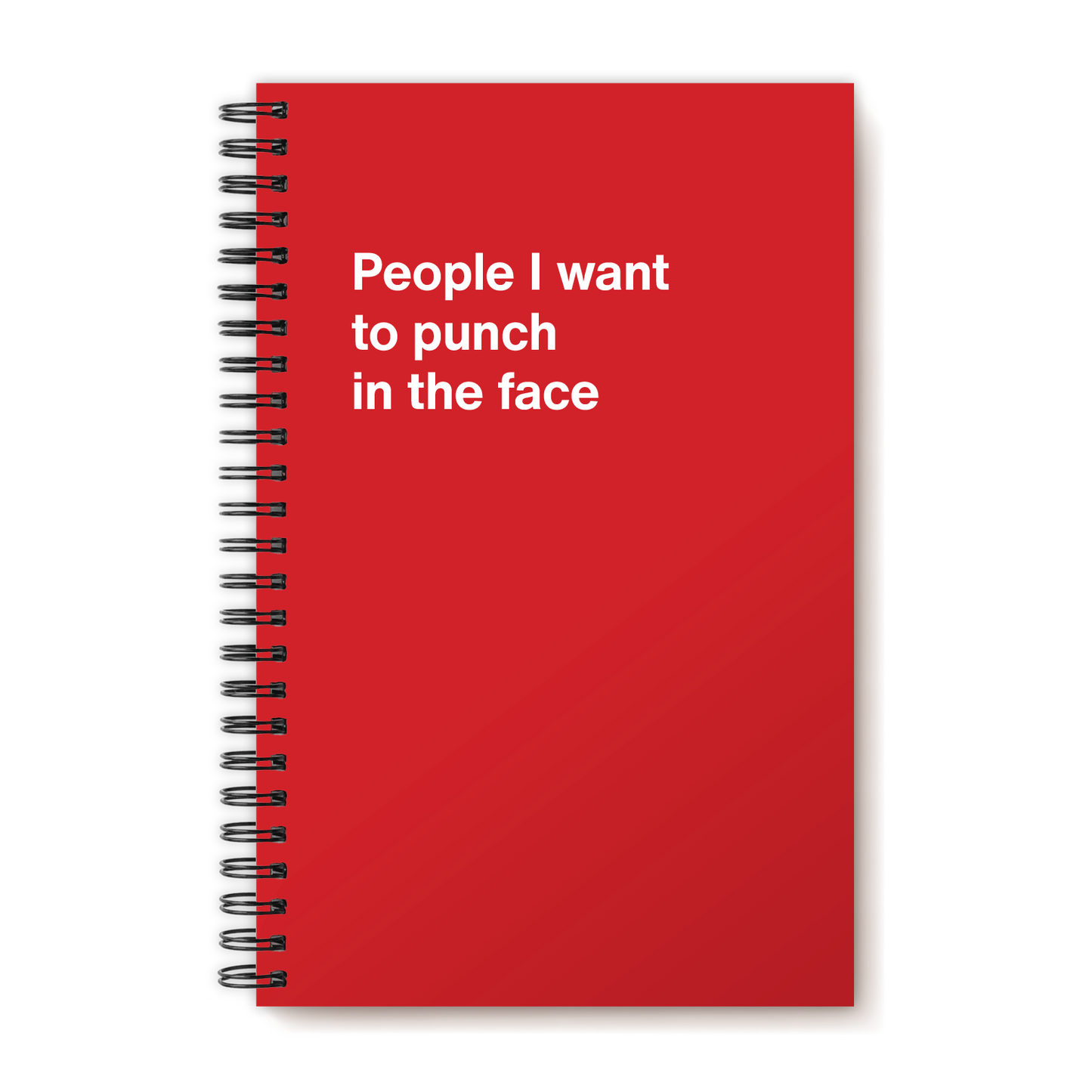
                  
                    A funny notebook from WTF Notebooks® entitled "People I want to punch in the face"
                  
                