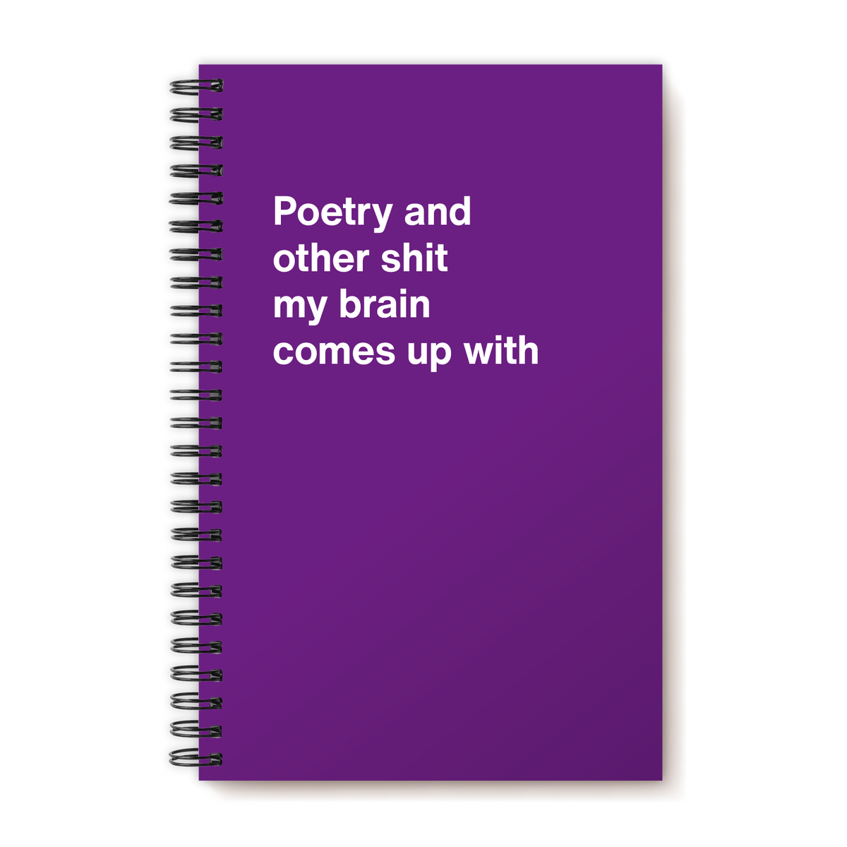 A funny notebook from WTF Notebooks® entitled "Poetry and other shit my brain comes up with"