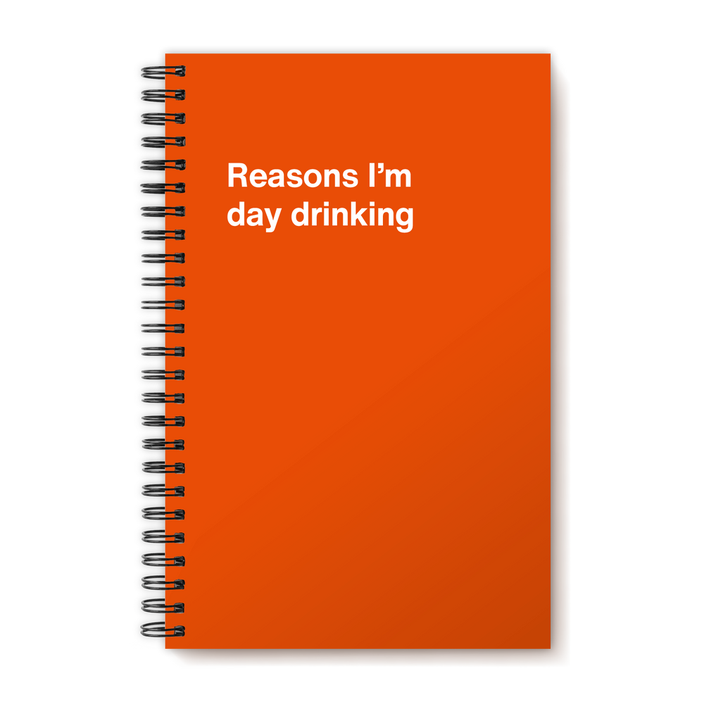 Reasons I'm day drinking | WTF Notebooks
