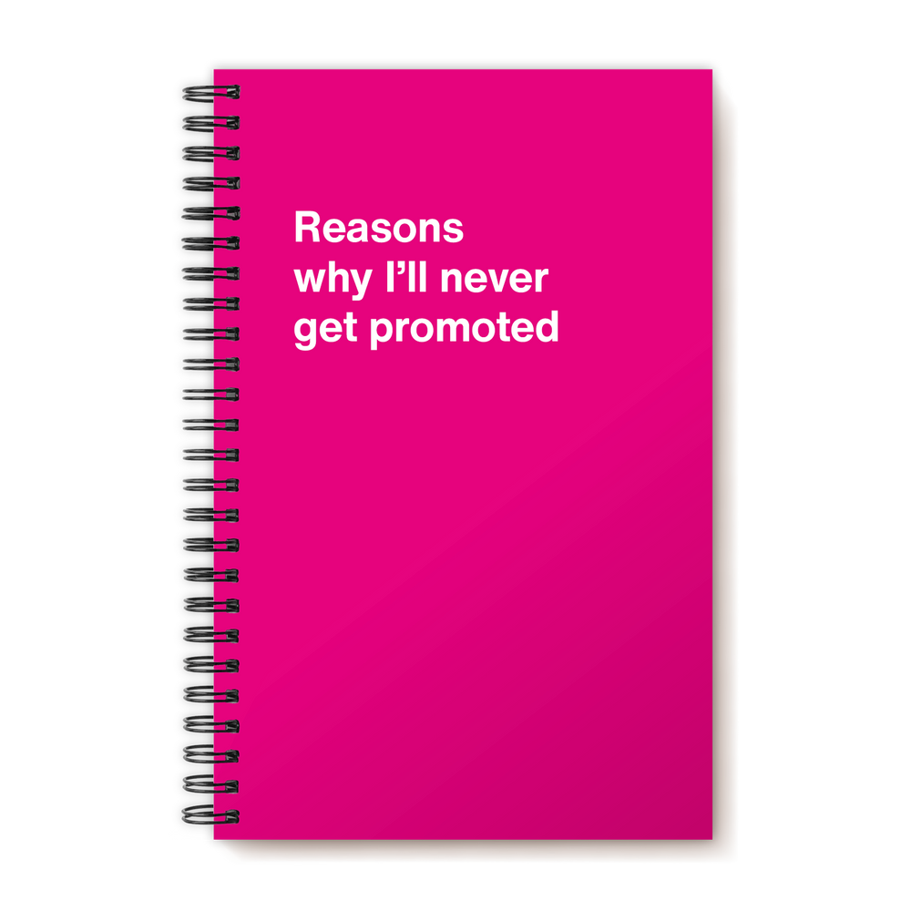Reasons why I'll never get promoted | WTF Notebooks