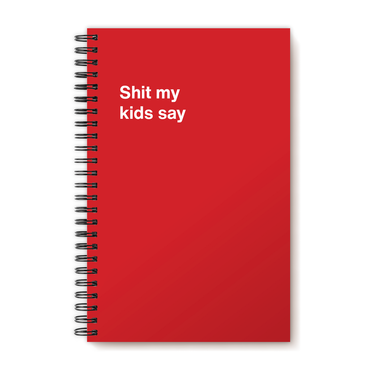 A funny notebook from WTF Notebooks® entitled "Shit my kids say"