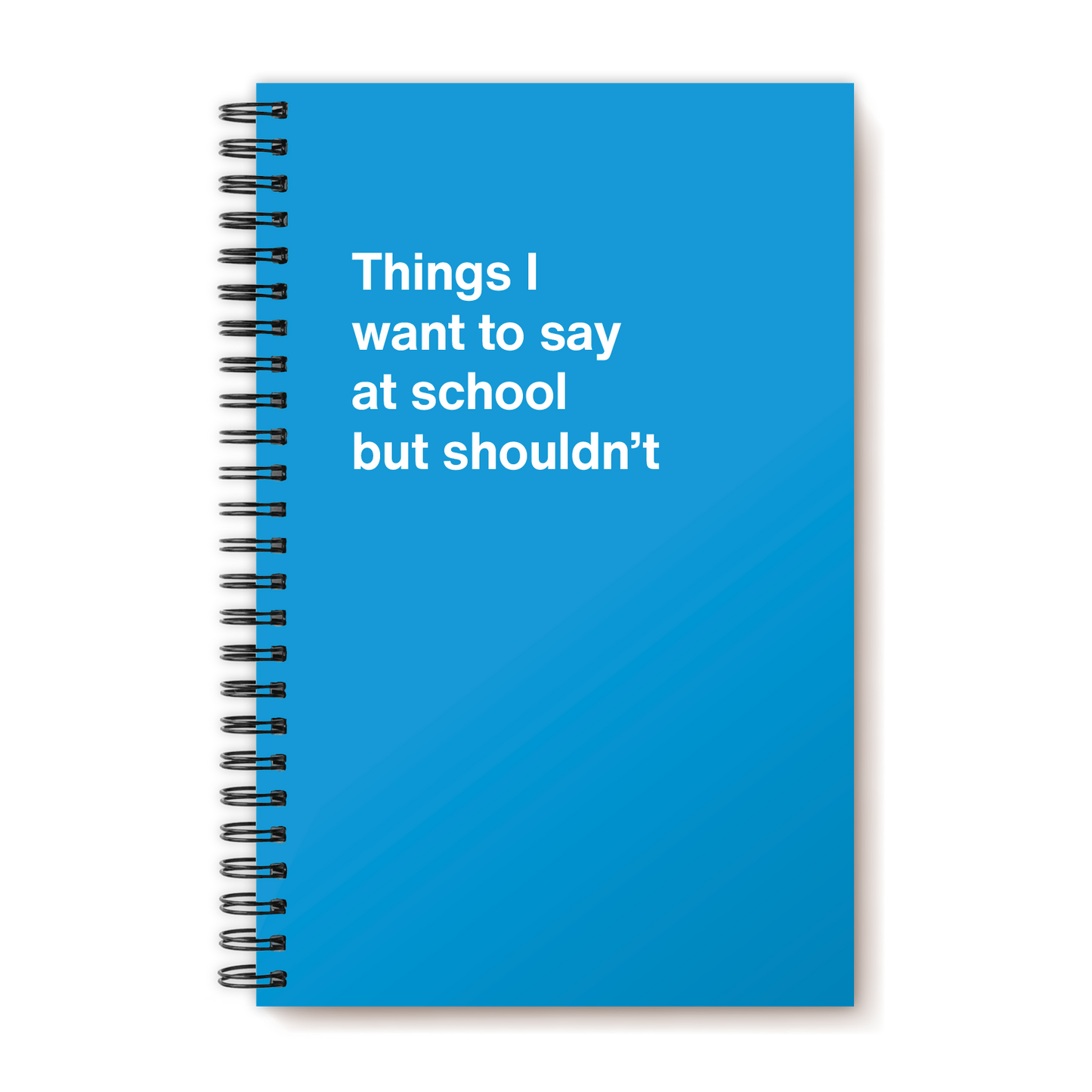 A funny notebook from WTF Notebooks® entitled "Things I want to say at school but shouldn’t"