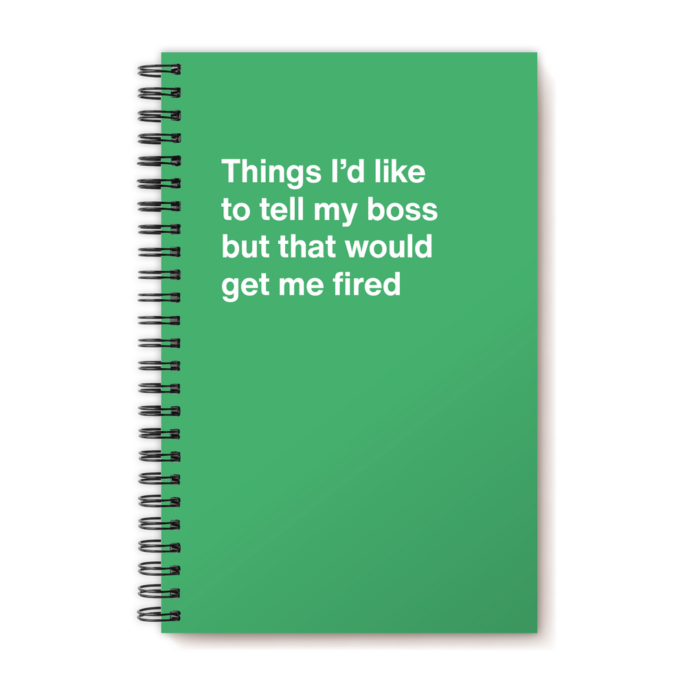 A funny notebook from WTF Notebooks® entitled 