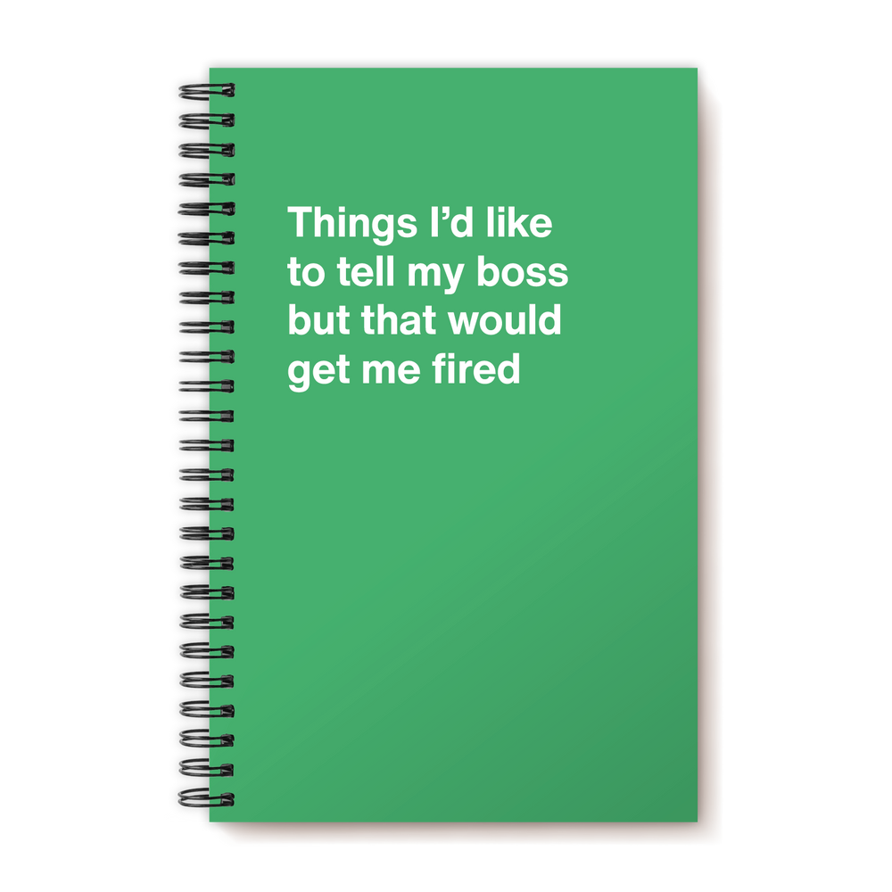 Things I'd like to tell my boss but that would get me fired | WTF Notebooks