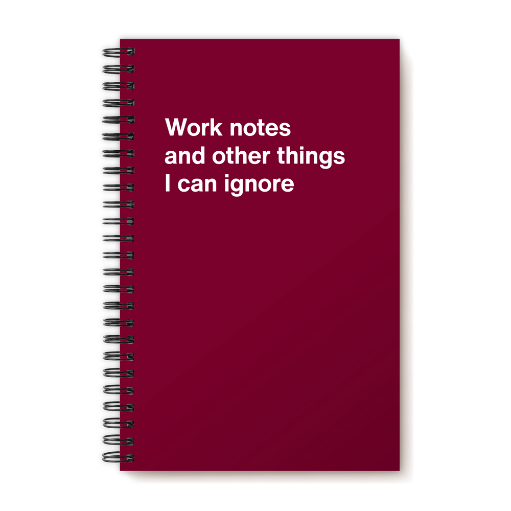 A funny notebook from WTF Notebooks® entitled 